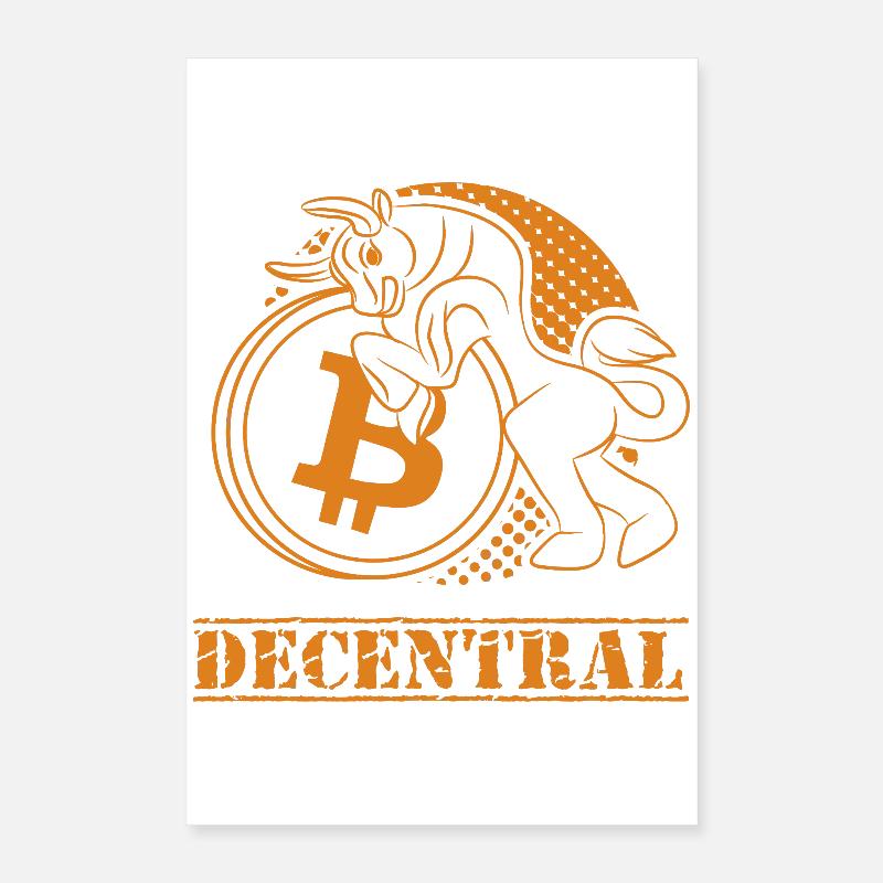 Decentral – Klassisches Bitcoin Design Poster 40x60 cm