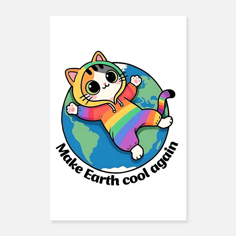 Sauver la planète terre, Make Earth cool again Poster 40 x 60 cm