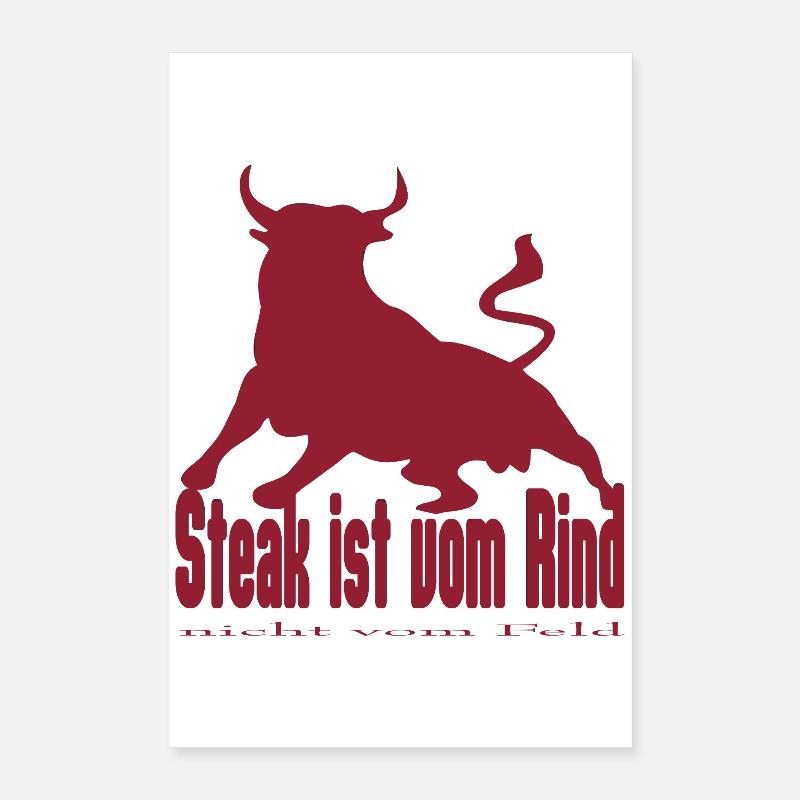 Steak is Beef - Silhouette du Roi Taureau Poster 40 x 60 cm