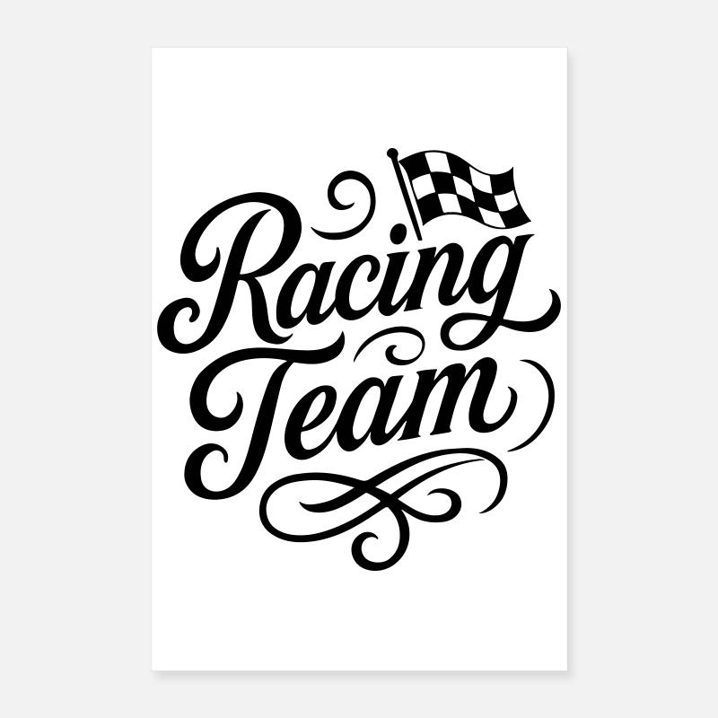 Drapeau de course de l’équipe de course Poster 40 x 60 cm