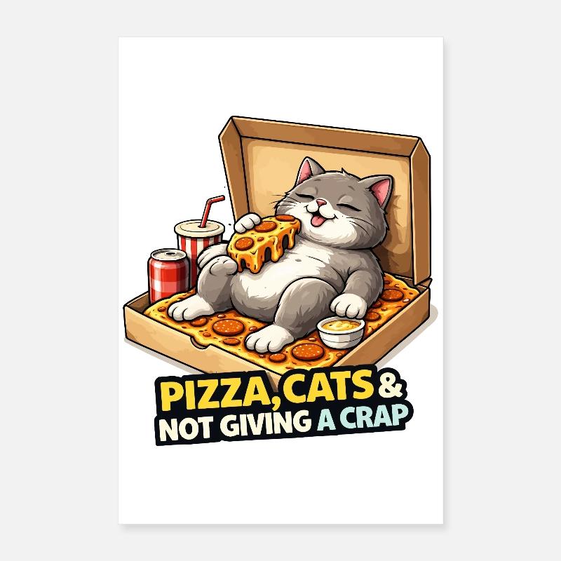 Pizza Cats Einstellung Poster 40x60 cm
