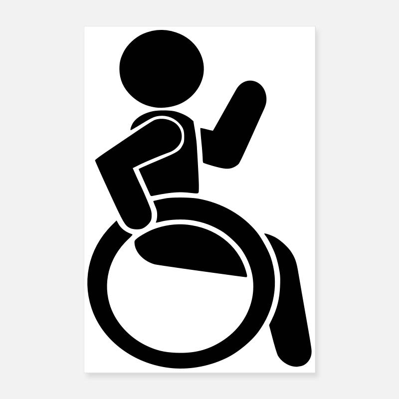 Winkender Rollstuhlfahrer # Poster 40x60 cm