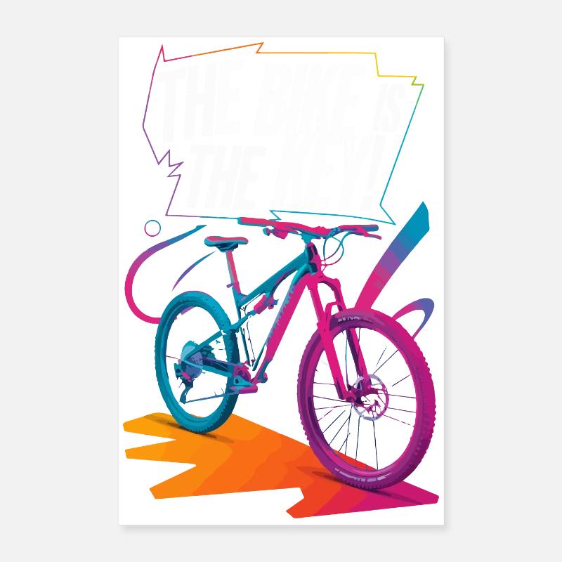 Vibrant Bicycle Enthusiasm Design Poster 16" x 24" (40x60 cm)