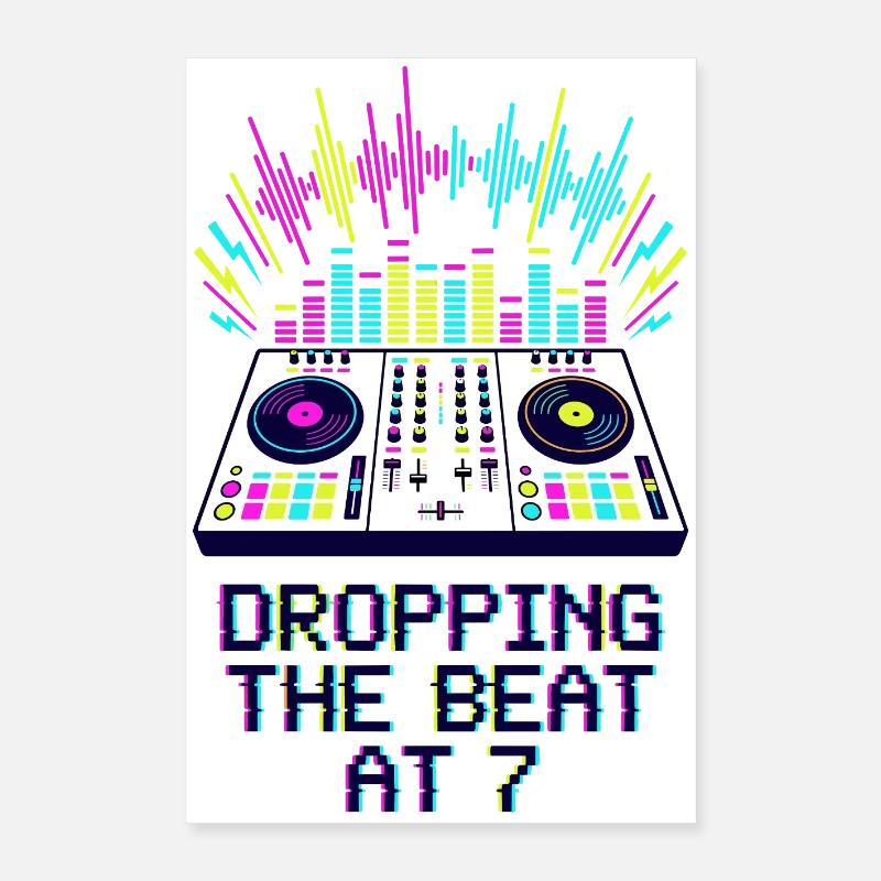 Lancer le rythme à 7 DJ Poster 40 x 60 cm