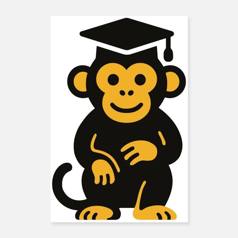 Graduation Monkey Icon Tee Poster 40x60 cm