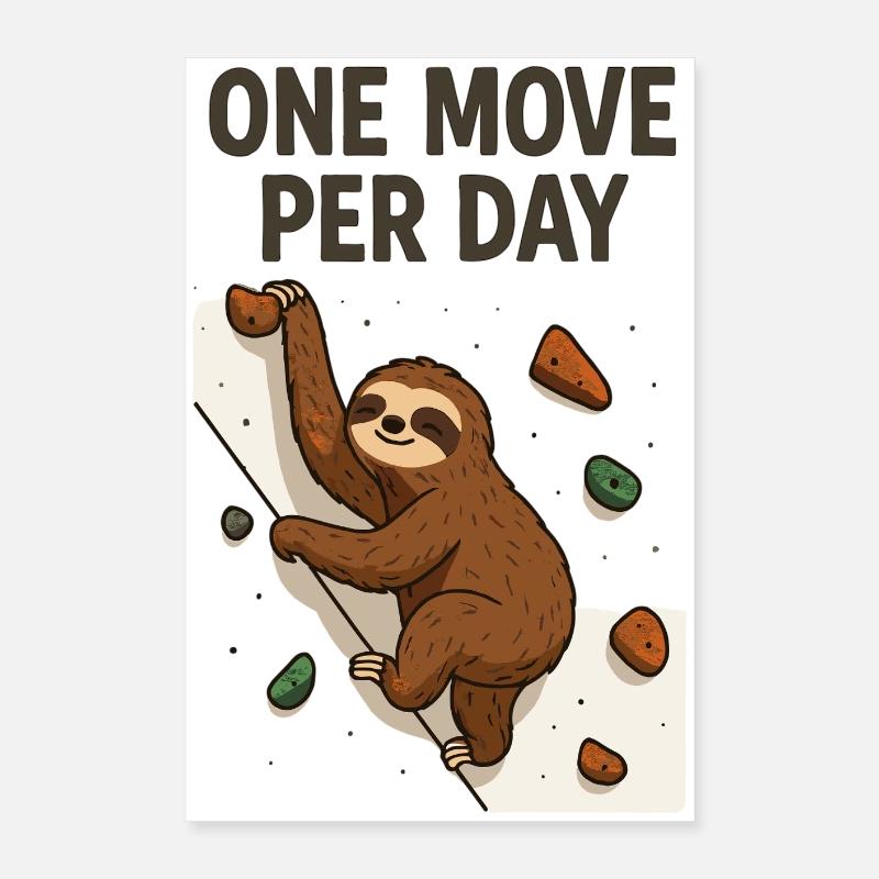 Faultier Bouldern: One Move Per Day Design Poster 40x60 cm