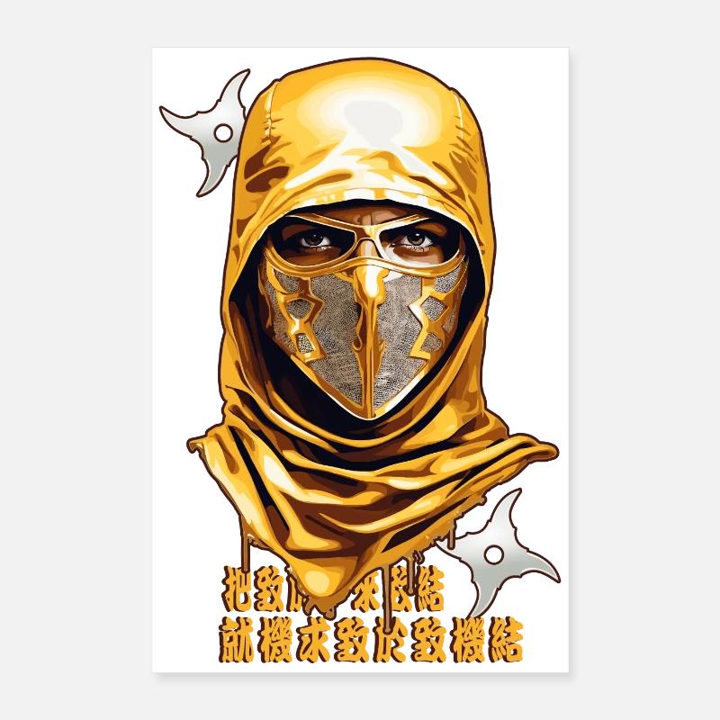 Guerrier samouraï - Poster 40 x 60 cm - blanc
