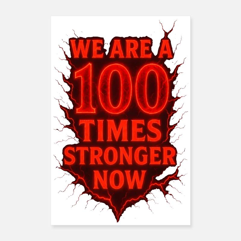 Citation d'anime « 100 fois plus forte » Poster 40 x 60 cm