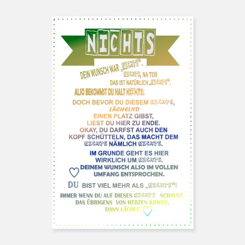 Rien Gradient Les non-souhaiteurs ne donnent rien Poster 40 x 60 cm