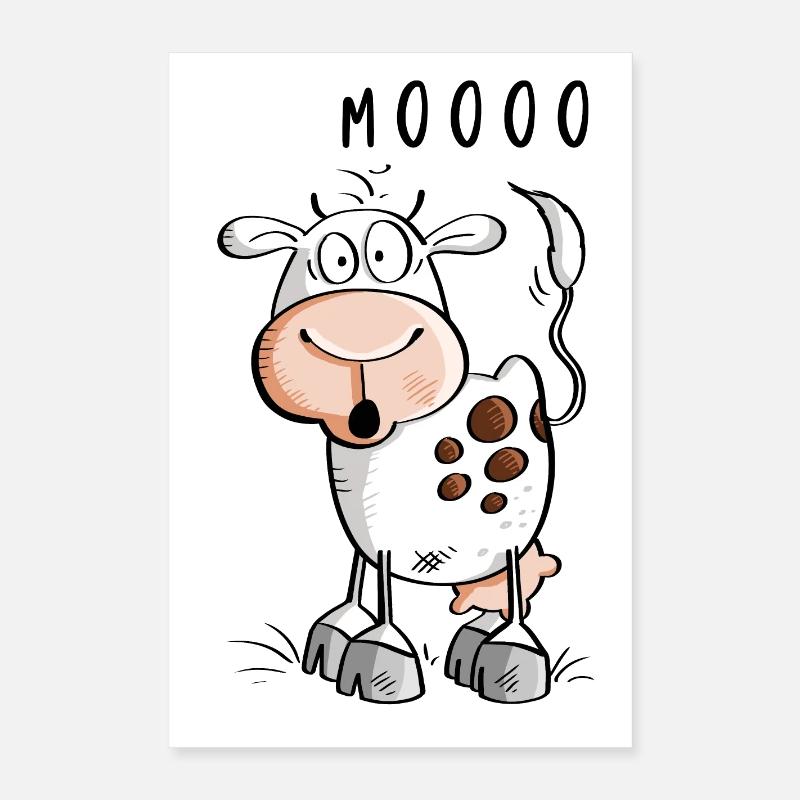 Mooo Kuh Comic - Kühe Poster 40x60 cm
