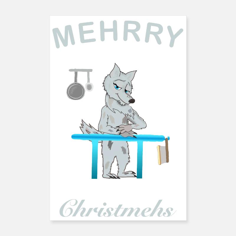 Mehrry Noël, Cult Wolf Poster 40 x 60 cm