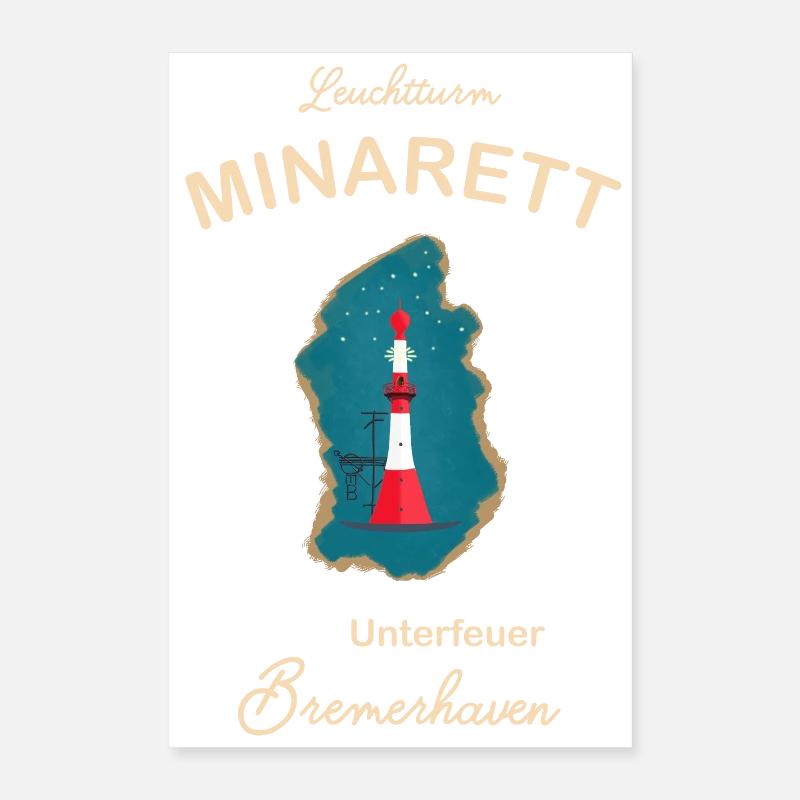 Bremerhaven, phare sous le feu, minaret, Poster 40 x 60 cm