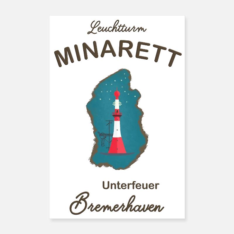 Bremerhaven, lighthouse underfire, minaret, Poster 16" x 24" (40x60 cm)
