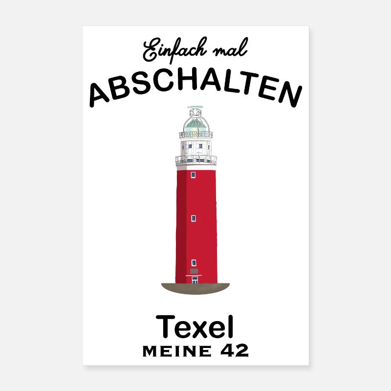 TexeL, Leuchtturm Eierland Poster 40x60 cm