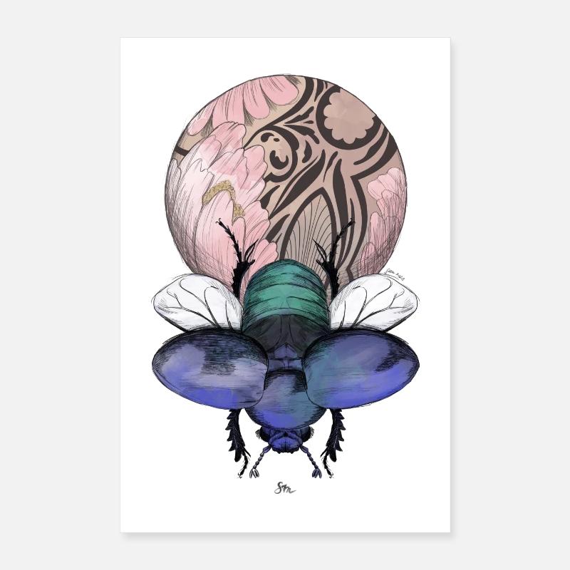 Skarabäus mit Wunderkugel Poster 40x60 cm