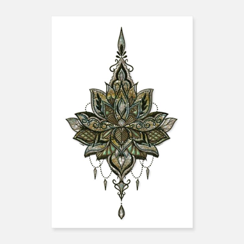 De belles et mystérieuses fleurs de lotus. Poster 40 x 60 cm