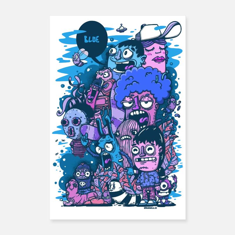 Blaues Projekt Poster 40x60 cm