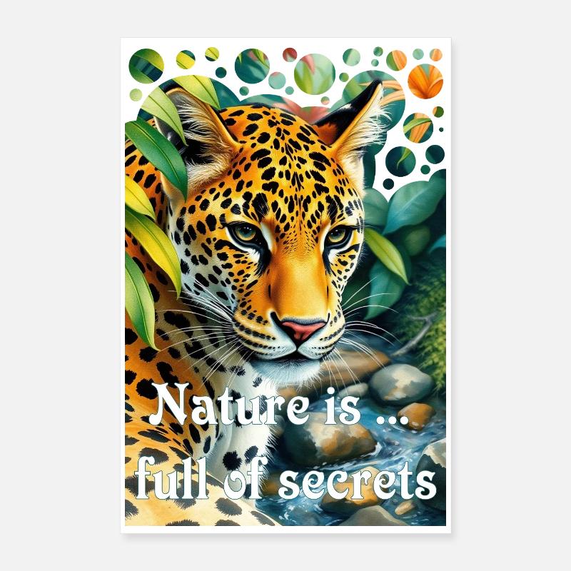 Léopard dans la jungle La nature regorge de secrets Poster 40 x 60 cm