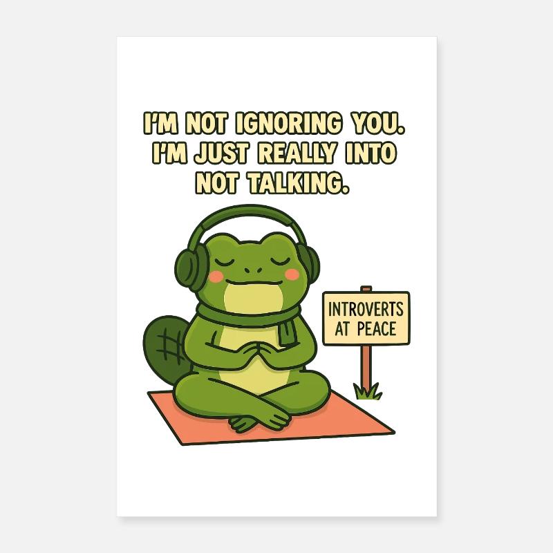 Introvert Frog in Peace Poster 16" x 24" (40x60 cm)