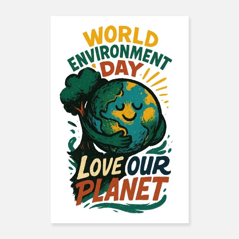 Earth Hugging Tree for World Environment Day Poster 16" x 24" (40x60 cm)