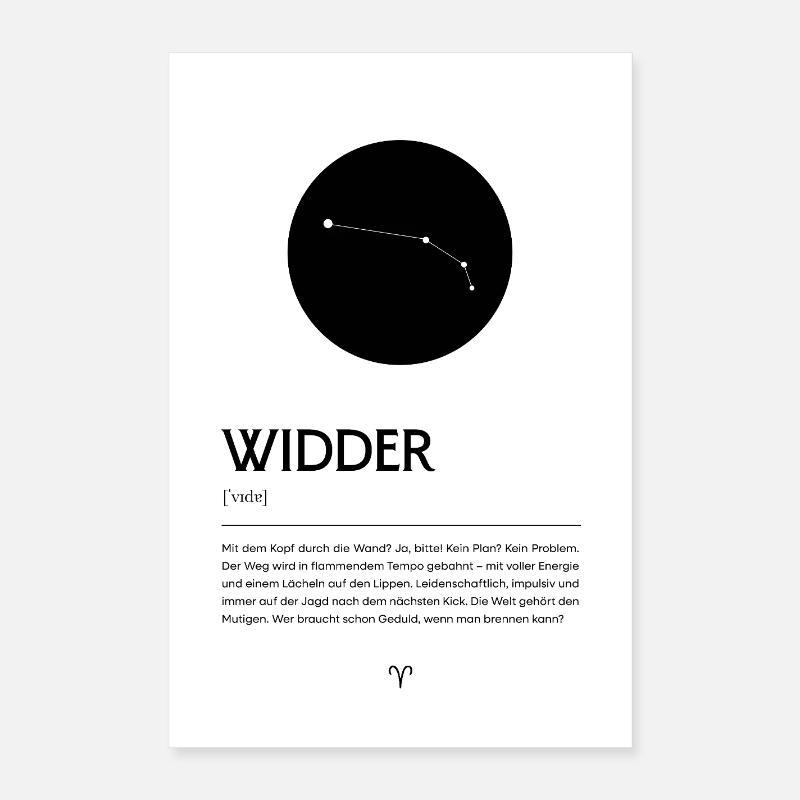 Sternzeichen WIDDER Poster Zodiac Poster 40x60 cm