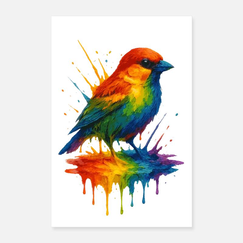 Ulmer Regenbogen SPATZ Poster 40x60 cm