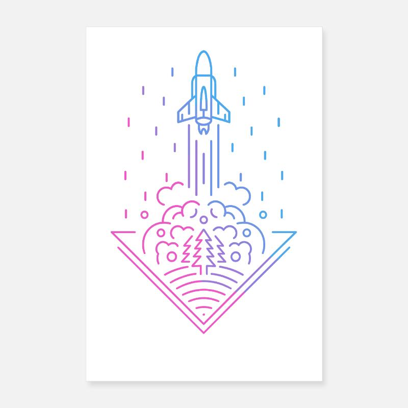 Razzo retrò Poster 40x60 cm