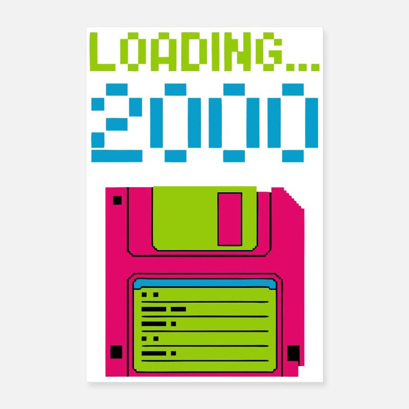 Loading 2000 Disketten-Design Retro Pixel Design Poster 40x60 cm