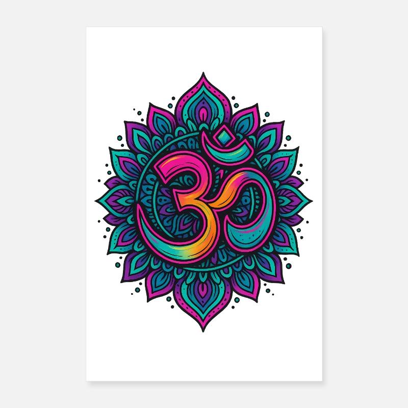 Psychedelisches Om Goa Mandala Poster 40x60 cm