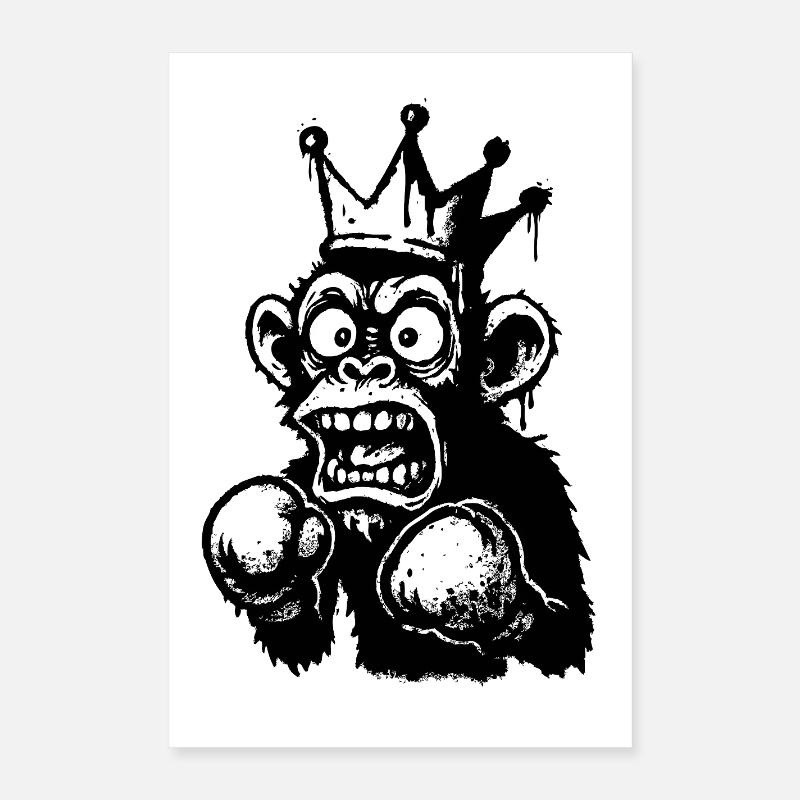 Écrasement Monkey King Illustration Poster 40 x 60 cm