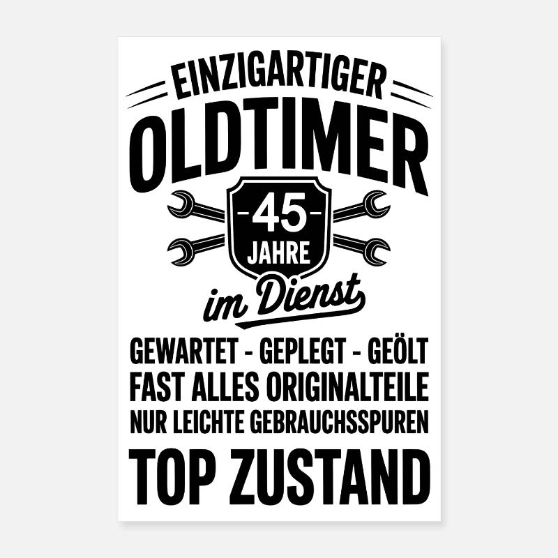 45 ans de service - Anniversaire Poster 40 x 60 cm