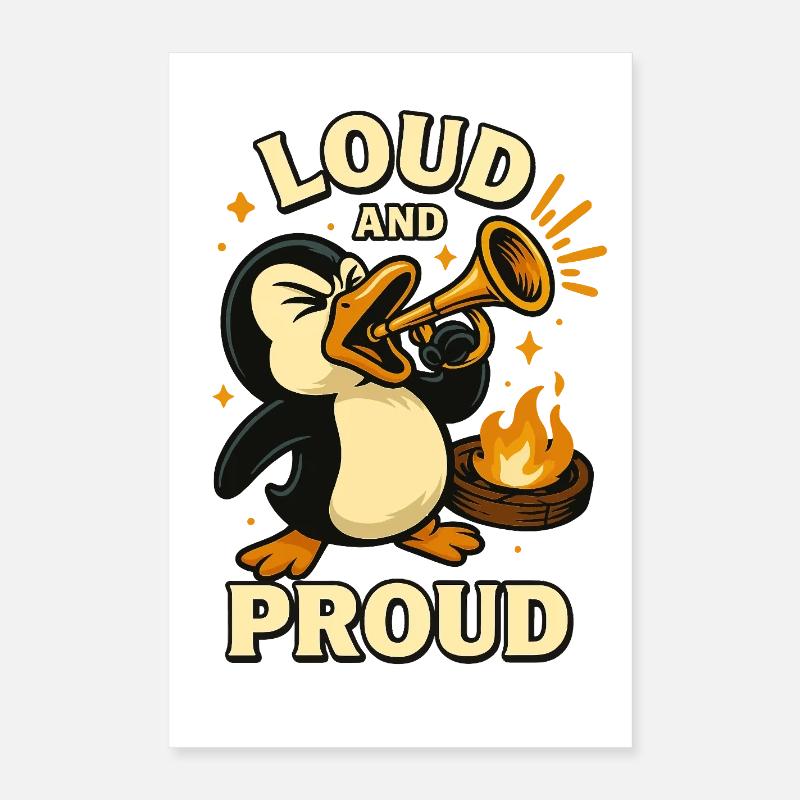 Lauter und stolzer Pinguin-Jazz Poster 40x60 cm