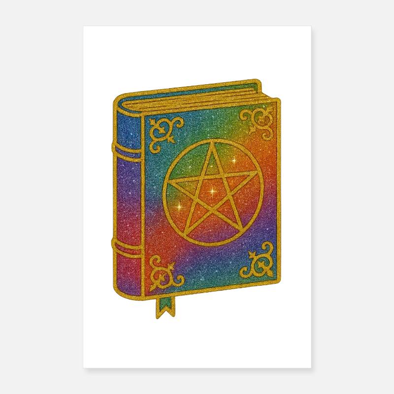 Hexenbuch | Sternenbuch mit Pentagramm Poster 40x60 cm