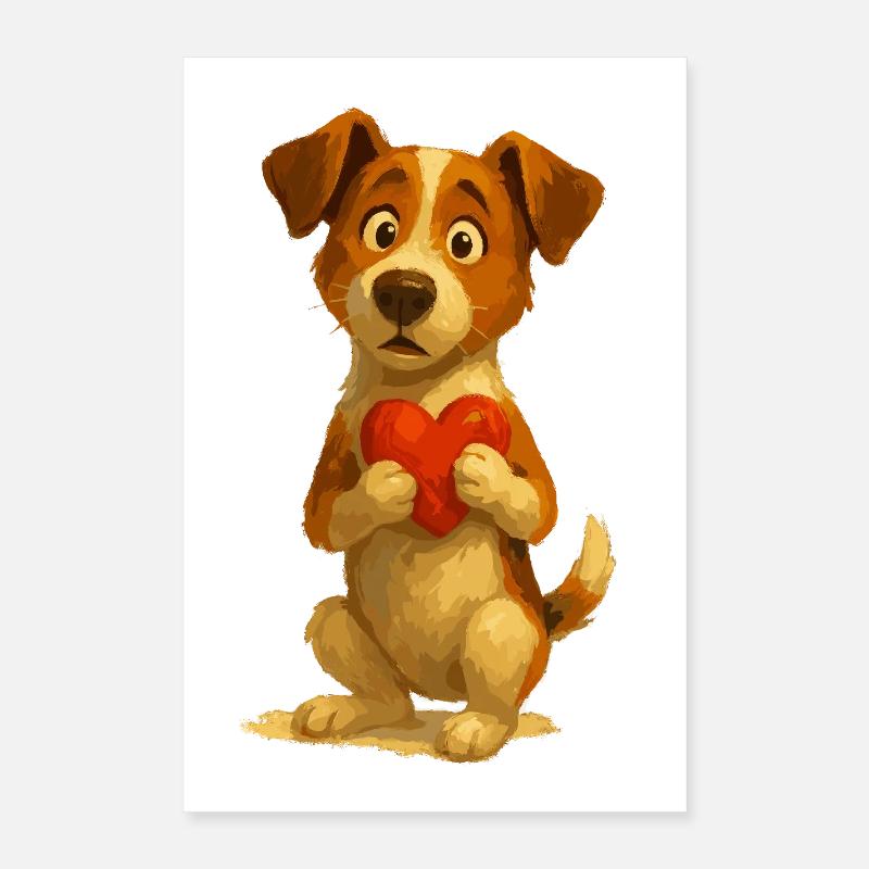 Jack Russell Terrier mit Herz Poster 40x60 cm