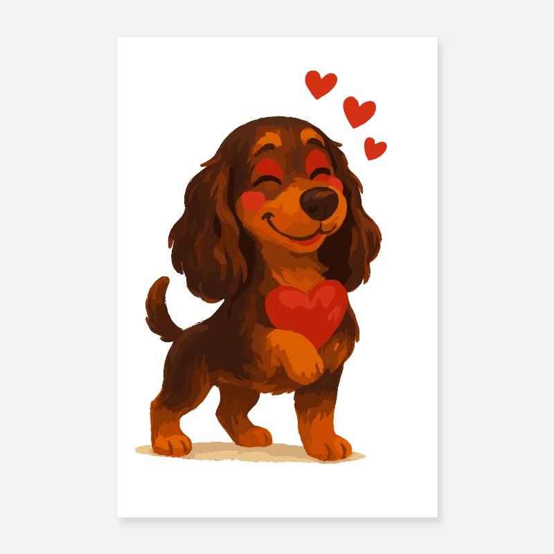 Cocker Spaniel amoureux Poster 40 x 60 cm