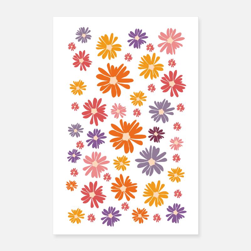 Buntes Blumenmeer - Gänseblümchen Daisy Margeriten Poster 40x60 cm