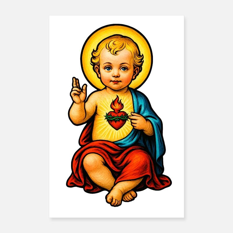 Heiliger Herzjunge Illustration Poster 40x60 cm