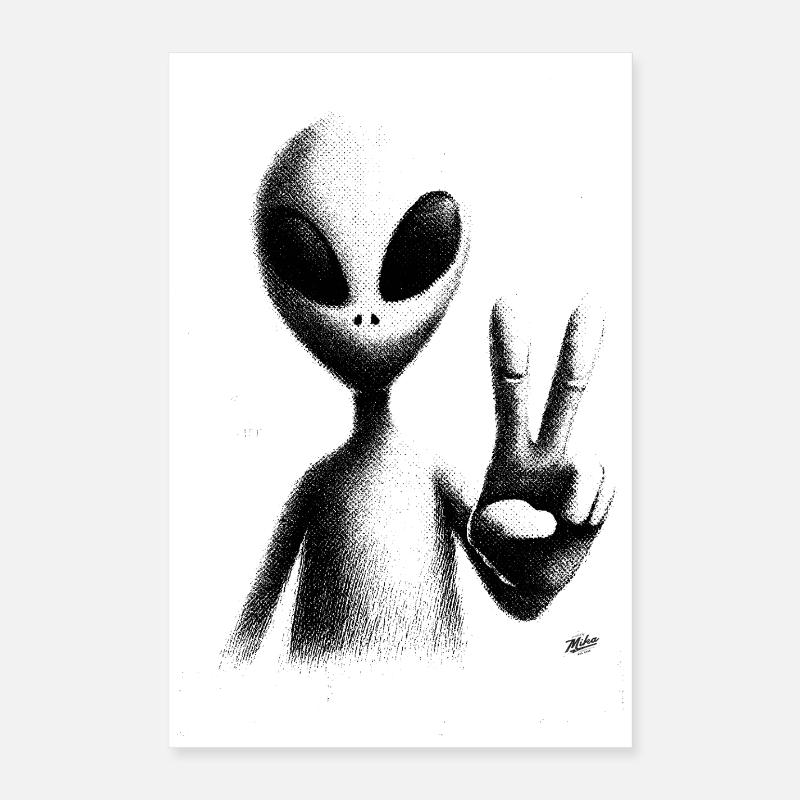 Geste de paix extraterrestre Poster 40 x 60 cm