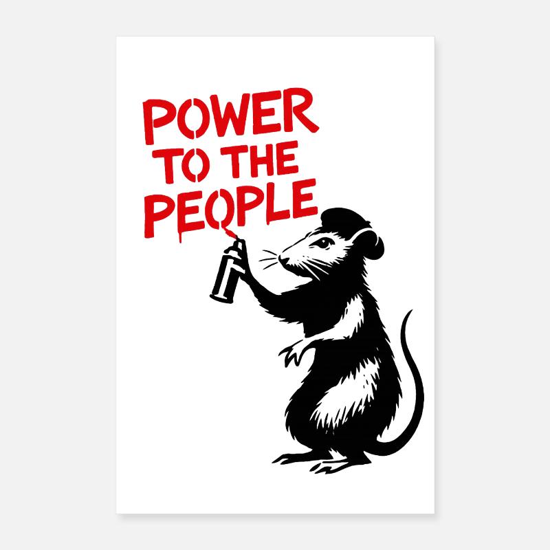 Graffiti du pouvoir au peuple Poster 40 x 60 cm