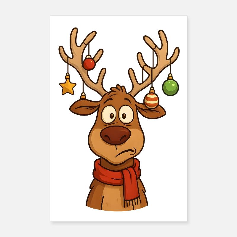 Cerf Rudolph Joyeux Noël doux Poster 40 x 60 cm