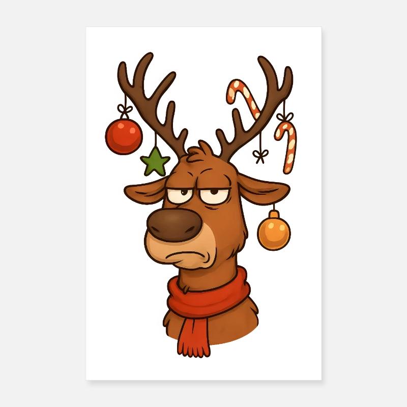 Hirsch Rudolph Glædelig jul Poster 40x60 cm