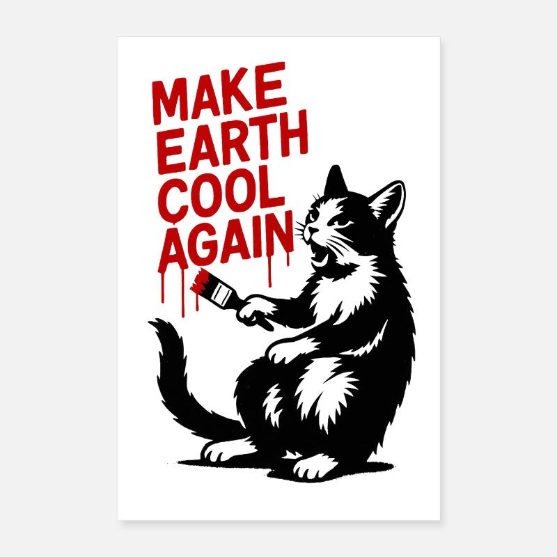 Make Earth Cool Again Wolf Print Poster 40x60 cm