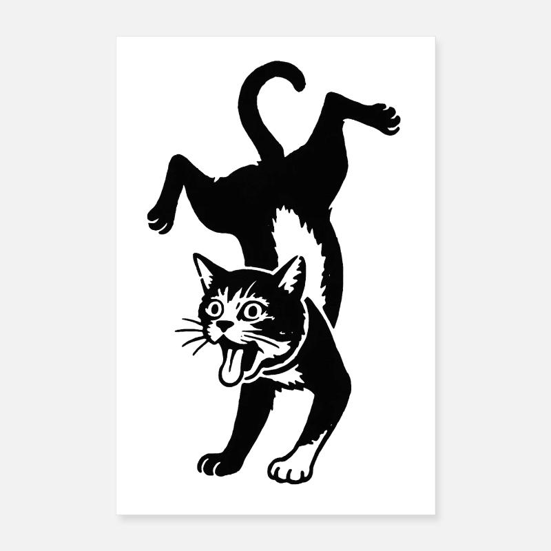 Cat Silhouette Jump Poster 16" x 24" (40x60 cm)