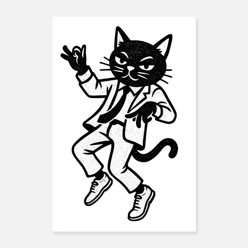 Jazz cat in suit dancing Poster 16" x 24" (40x60 cm)