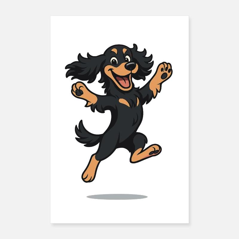 Hüpfender Cartoon Cocker Spaniel Poster 40x60 cm
