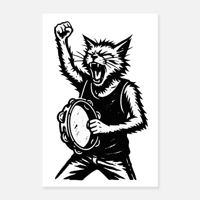 Katzendrummer Sturm Poster 40x60 cm