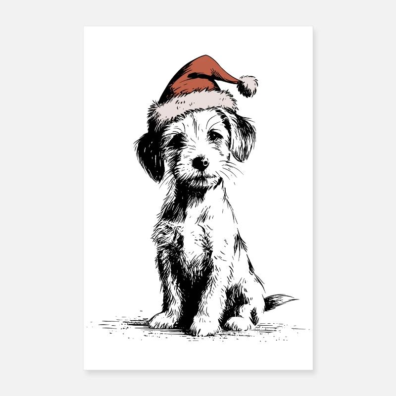 Chiot du Père Noël Poster 40 x 60 cm