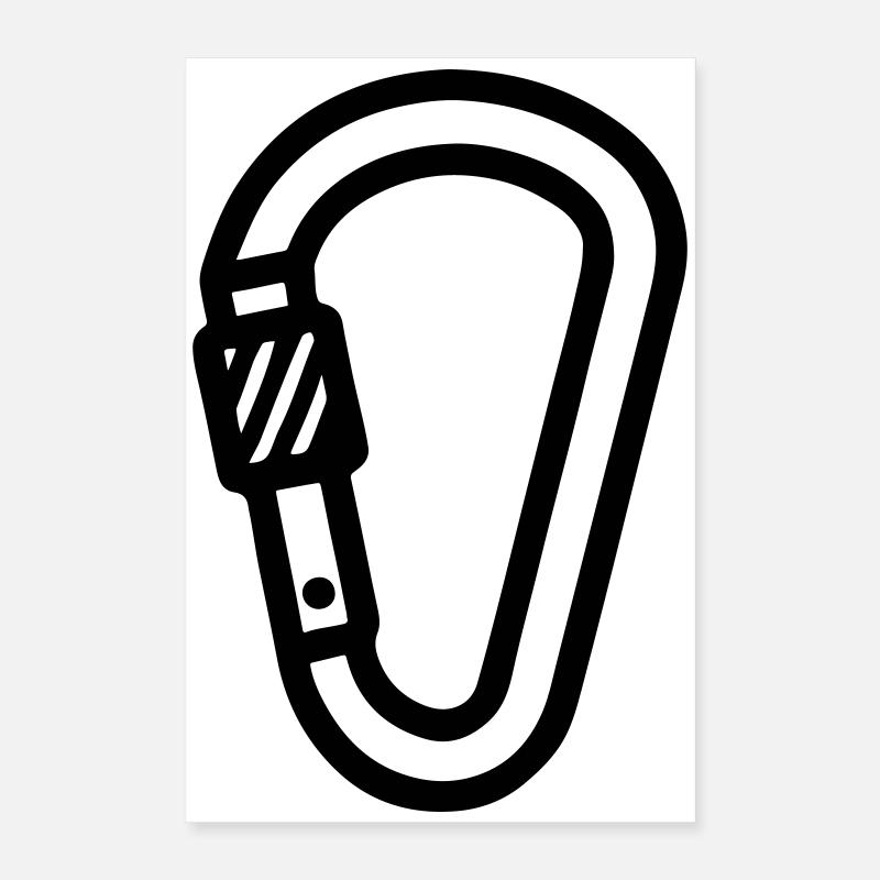 Carabiner Symbol Climbing Poster 16" x 24" (40x60 cm)
