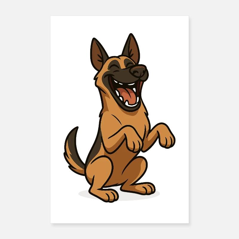 Chien Malinois Rieur Poster 40 x 60 cm