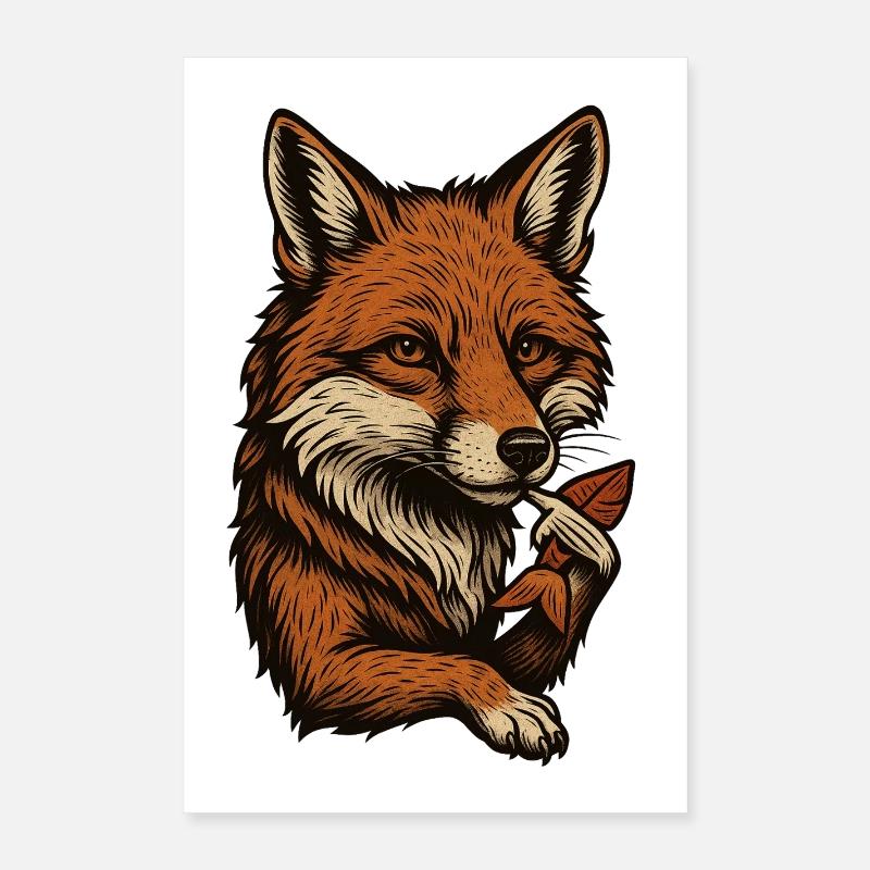 Fox dans le style vintage Poster 40 x 60 cm